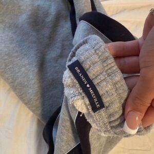 Brandy Melville Navy Stripe and Grey Wide Leg Sweatpants